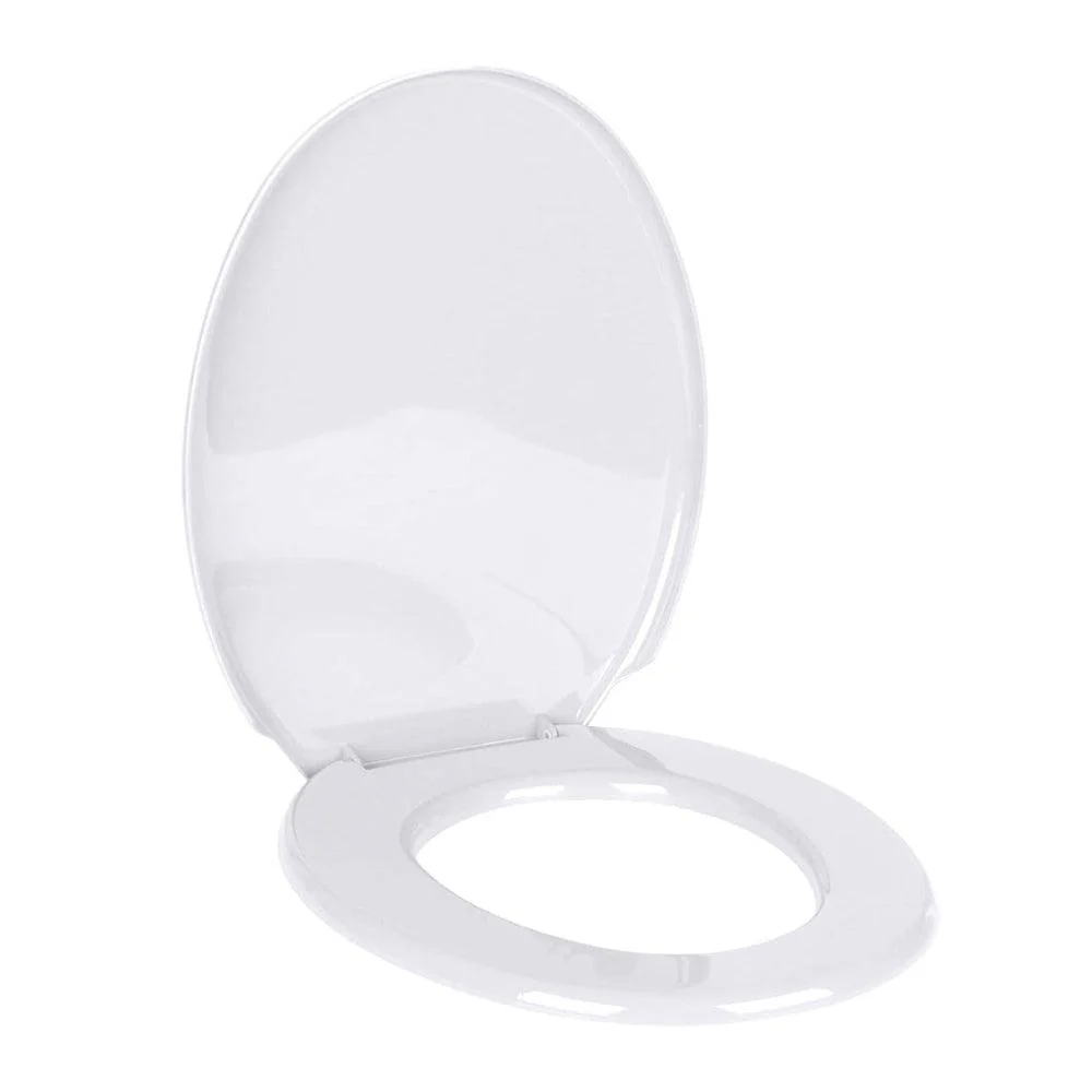 Urban Living White Oval Toilet Seat | High-Quality Durable Plastic | 36.5 x 45.4 cm