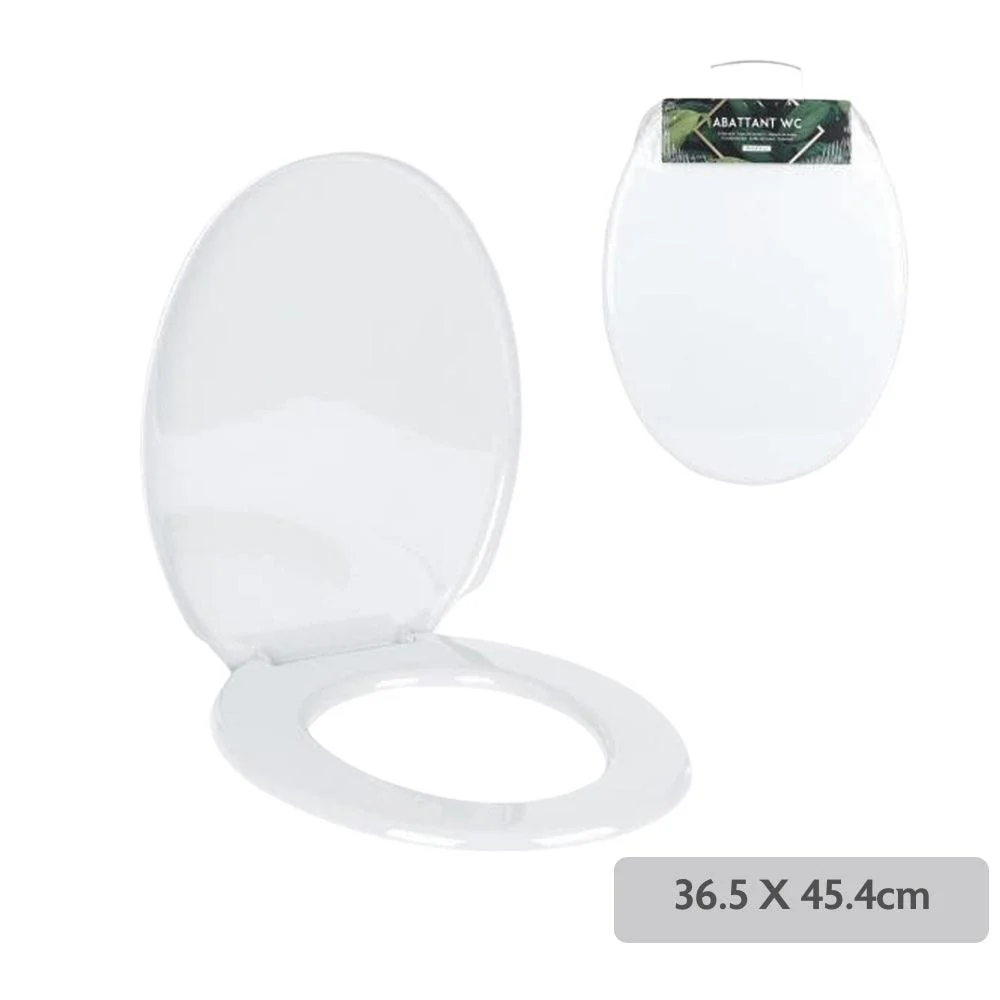 Urban Living White Oval Toilet Seat | High-Quality Durable Plastic | 36.5 x 45.4 cm - Image 2