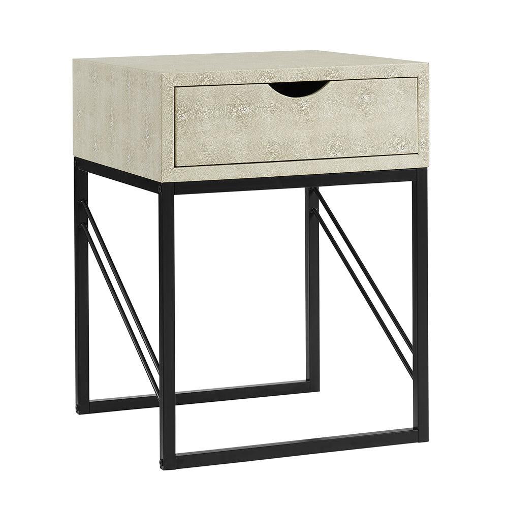 Walker Edison Vetti Drawer Faux Shagreen One Drawer Side Table | 24in - Image 2