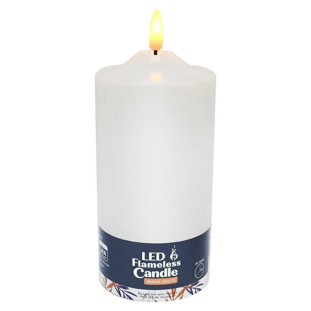 Warm White LED Flameless Candle | 8hr Timer - Image 3