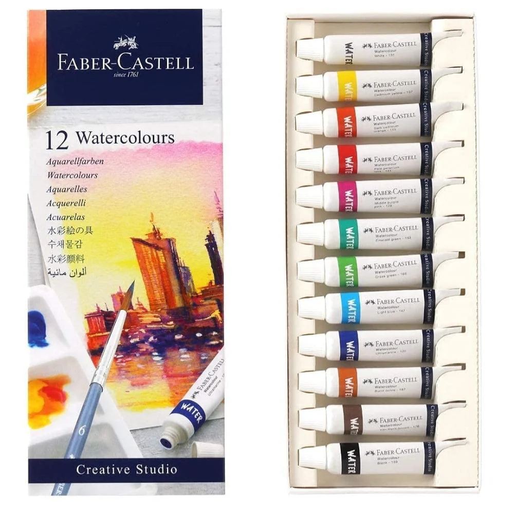 Faber Watercolour Box of 12 With Palette - Image 2