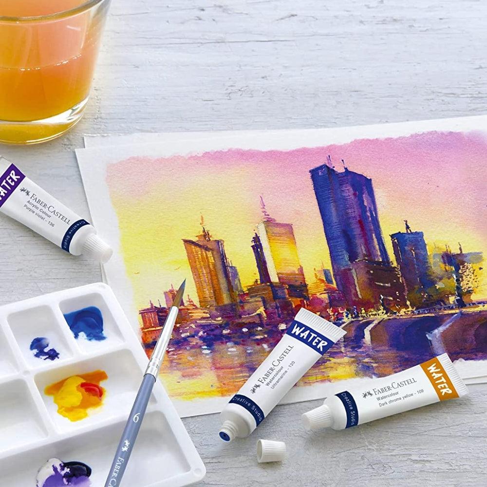 Faber Watercolour Box of 12 With Palette - Image 3