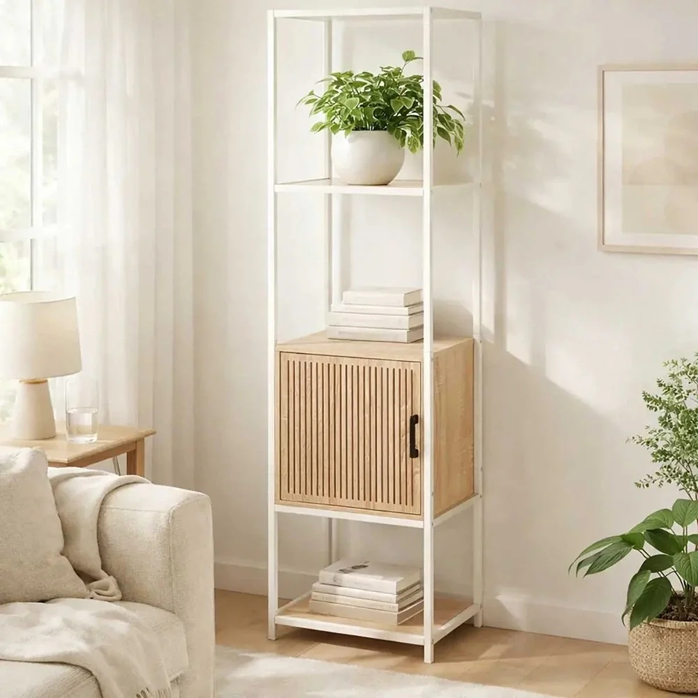 White Metal Frame Wall Unit | Metal Construction, White Finish - Image 3
