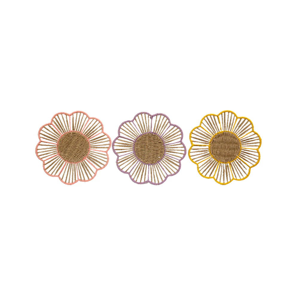 Woven Flower Design Large Round Table Placemat | 38cm Diameter