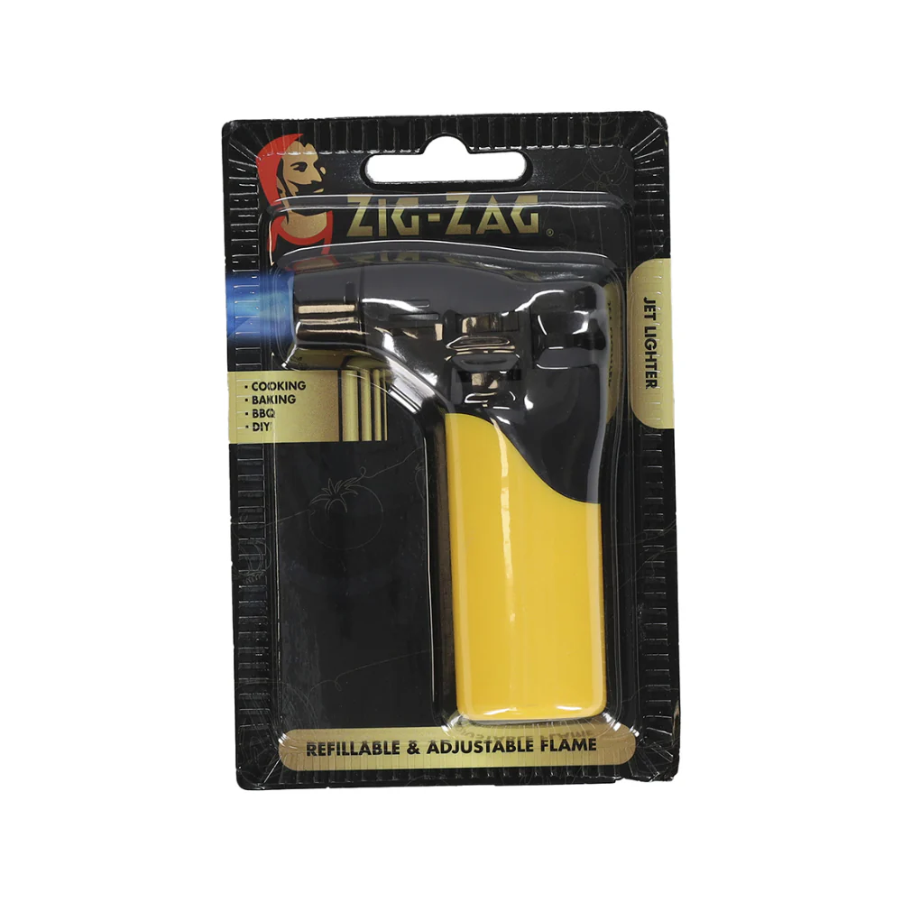 Zig-Zag Refillable Jet Lighter | Adjustable Flame, Blue and Black - Image 2