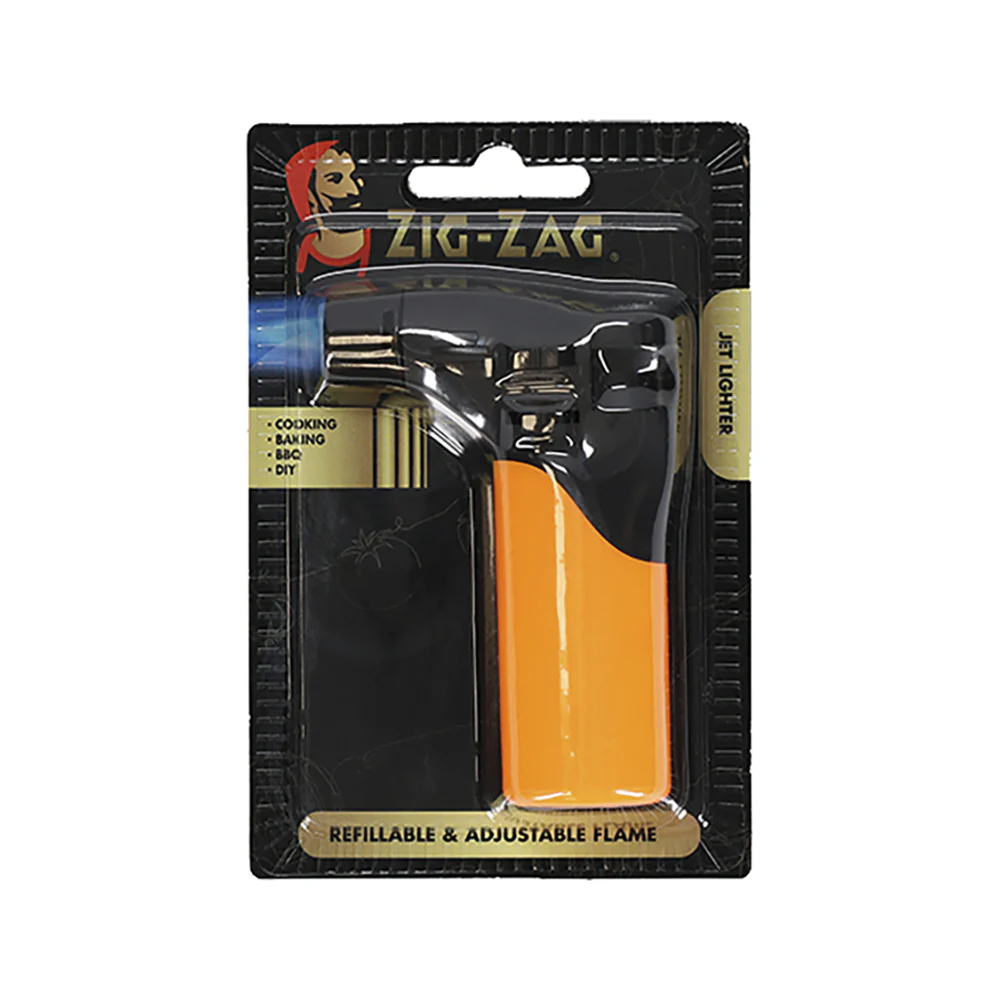 Zig-Zag Refillable Jet Lighter | Adjustable Flame, Blue and Black - Image 3