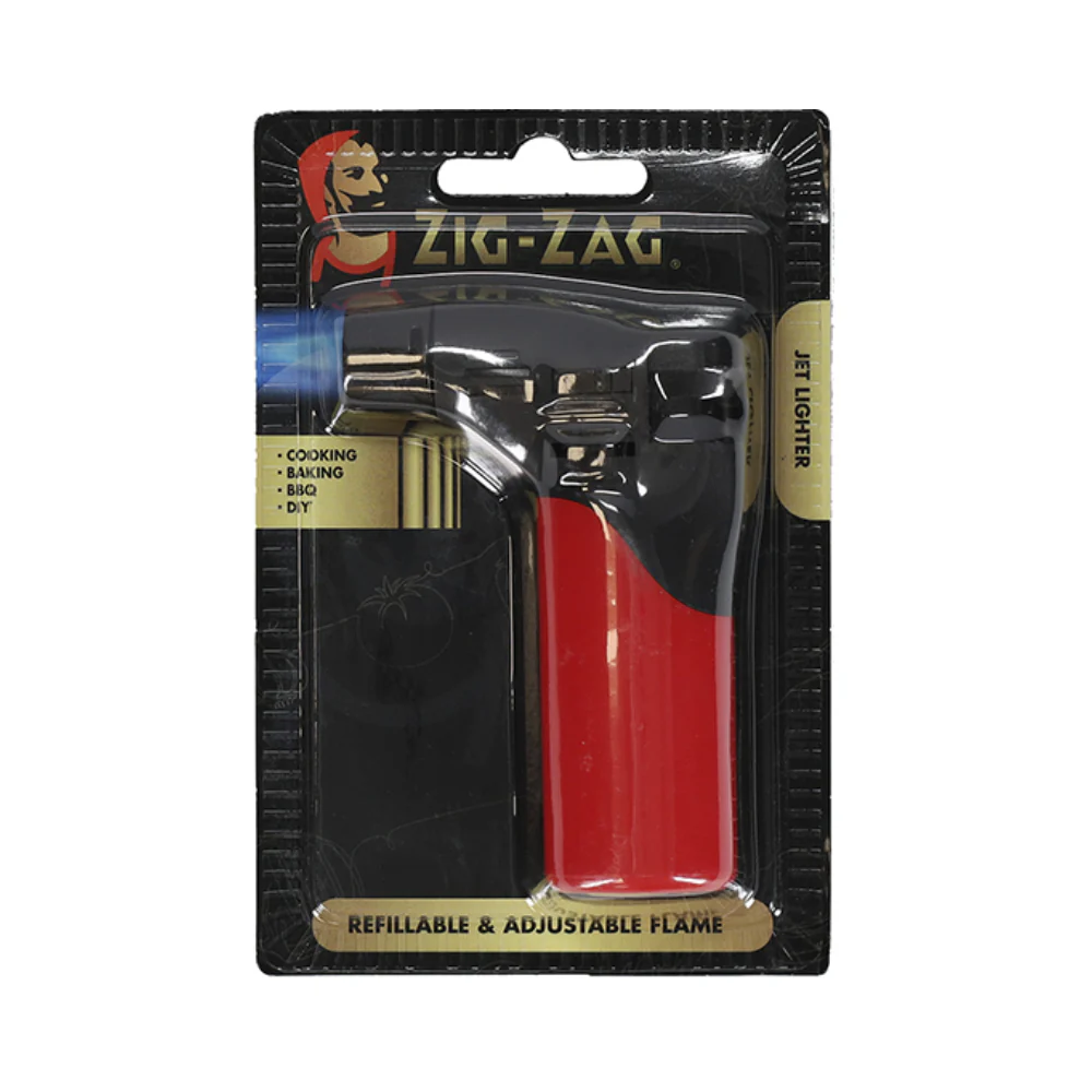 Zig-Zag Refillable Jet Lighter | Adjustable Flame, Blue and Black - Image 4