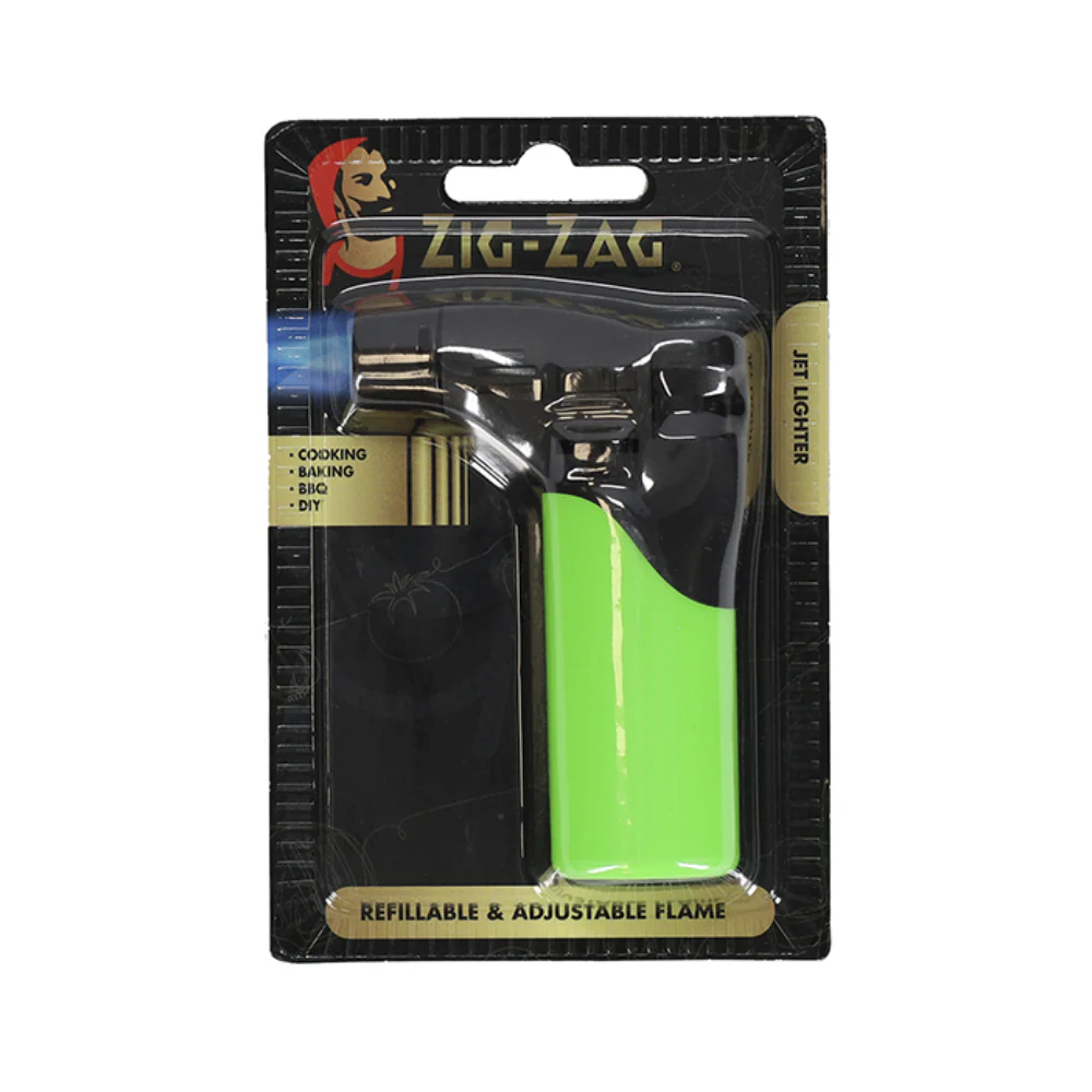 Zig-Zag Refillable Jet Lighter | Adjustable Flame, Blue and Black - Image 5